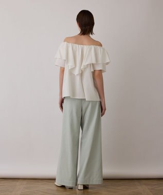 GRACE CONTINENTAL ストレッチワイドパンツ グリーン