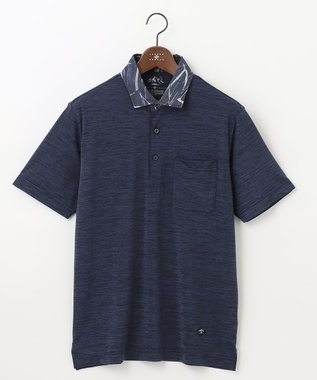 JOSEPH ABBOUD MOUNTAIN 【UNISEX】接触冷感 クールスキンガードポロシャツ ダルブルー系