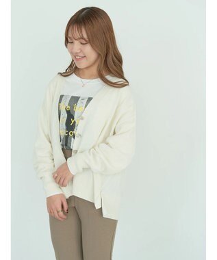 AMERICAN HOLIC ＵＶカットミディニットカーディガン Off White