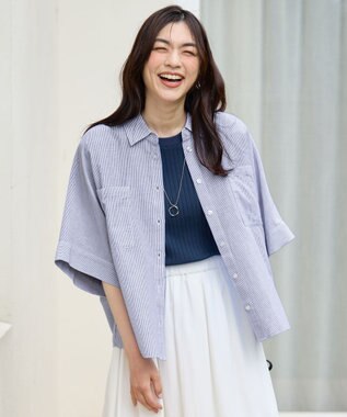 ANY 【手洗い可】コットンリネンブラウス