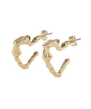 earth music&ecology メタリックハートフープピアス Gold