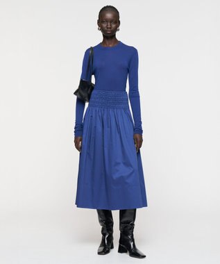 JOSEPH 【洗える】コットンサティーン　スカート Cobalt