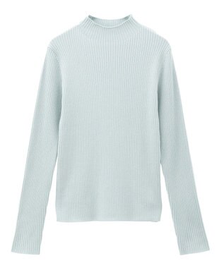 YECCA VECCA ラメ混ハイネックリブニット Sax