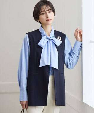 23区 【セットアップ対応/洗える】トリアセダブルジョーゼット ジレ