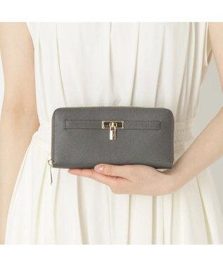 CLATHAS イヴェット ラウンド長財布 ダークグレー