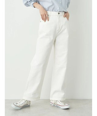 earth music&ecology コットンツイルバギーパンツ Off White