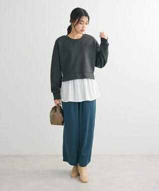 Green Parks ＳｏｆｔＣｕｓｈｉｏｎダンボールドッキングチュニック Dark Gray Mixture