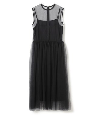 BEIGE， 【洗える・GISELe 4月号掲載】KALMIA / ノースリーブチュールドレス Black