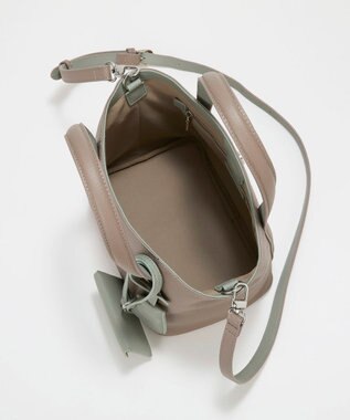 TOPKAPI 【Breath TOPKAPI】DUAL デュアル シュリンクレザー バイカラー トートバッグ チャーム付き グレージュ