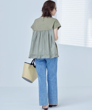 組曲 【WEB限定】コンシャスジャージー チュニックカットソー オリーブ系