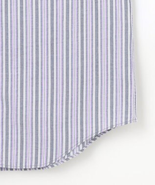 JOSEPH ABBOUD 【キングサイズ・オーガニックコットン使用】 オーガニックコードストライプ シャツ ネイビー系1