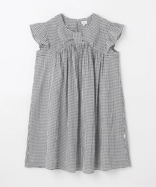 組曲 KIDS 【150-160㎝】ギンガムサッカー ワンピース モノトーン