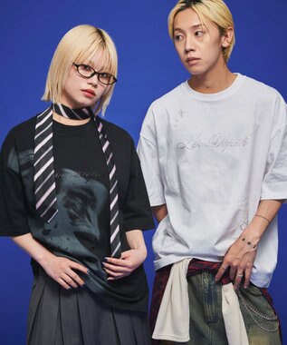 WEGO 【ユニセックス着用ITEM】ラインストーングラフィックT（SS） ホワイト