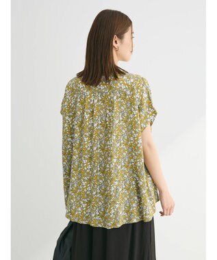 Green Parks アソート柄さらっとレーヨンブラウス Flower yellow