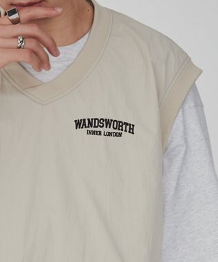 WEGO ナイロンVネックベスト ベージュ