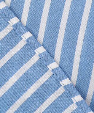 自由区 S 【接触冷感・UVケア・抗菌防臭・洗える】リヨセルポプリン ブラウス サックスストライプ