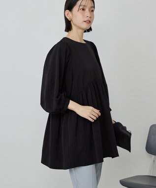 AMERICAN HOLIC DOTジャガードティアードブラウス Black