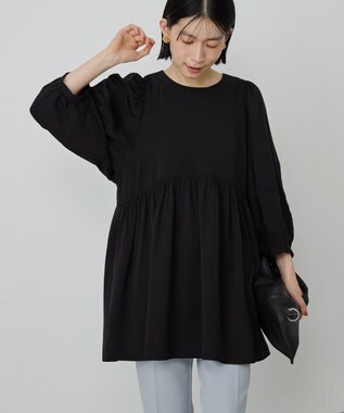 AMERICAN HOLIC DOTジャガードティアードブラウス Black