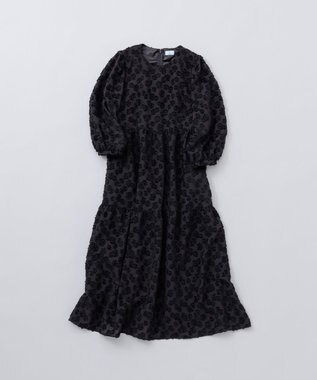 組曲 S カットジャカードティアードワンピース ブラック系