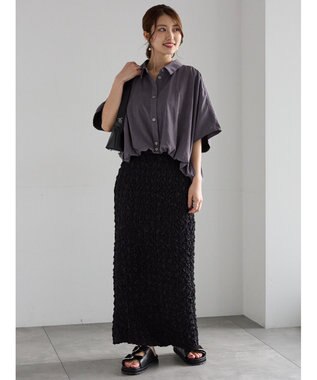 Te chichi ピーチショートシャツ チャコールグレー