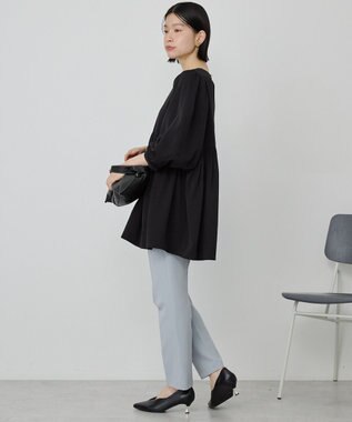 AMERICAN HOLIC DOTジャガードティアードブラウス Black