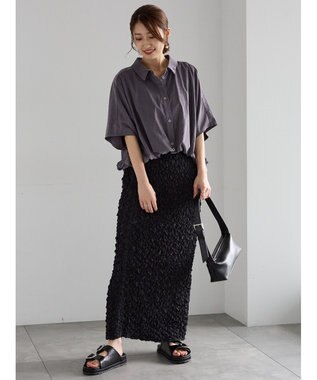 Te chichi ピーチショートシャツ チャコールグレー