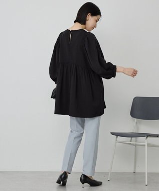 AMERICAN HOLIC DOTジャガードティアードブラウス Black