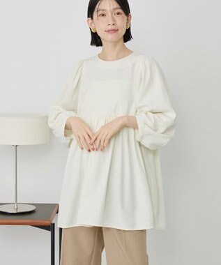 AMERICAN HOLIC DOTジャガードティアードブラウス Ivory