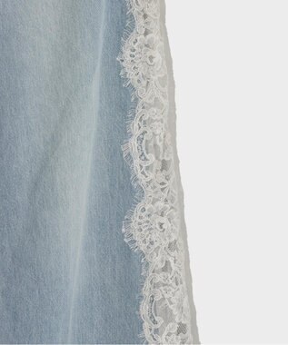 GRACE CONTINENTAL サイドレースデニムパンツ サックス