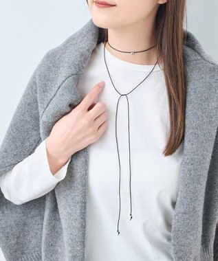 Phoebe プランプハートコードチョーカーネックレス シルバー