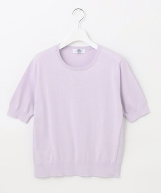J.PRESS LADIES 【洗える】 BASIC HI-COTTON クルーネック ニット ふじ色系