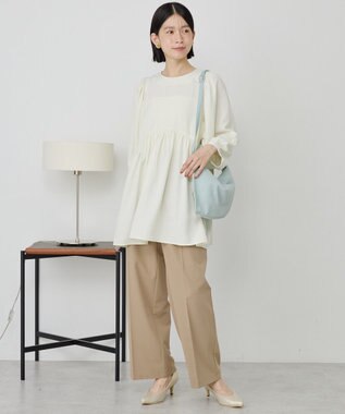 AMERICAN HOLIC DOTジャガードティアードブラウス Ivory