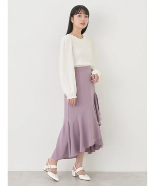 earth music&ecology アシメラッフルヘムスカート Pink