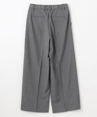 ANY L 【洗濯機可/ウエストゴム/２ＷＡＹストレッチ】ワイドパンツ グレーストライプ