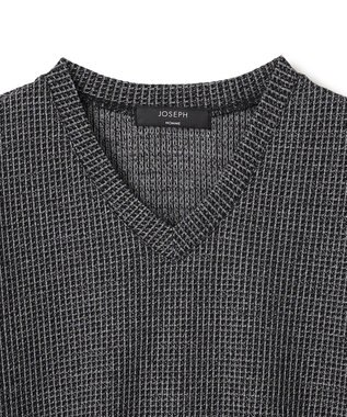 JOSEPH HOMME 新素材【清涼感】メランジクロスジャージー　Vネック半袖カットソー ブラック系