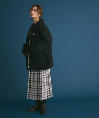 Green Parks ノーカラーＺＩＰジャコット Black