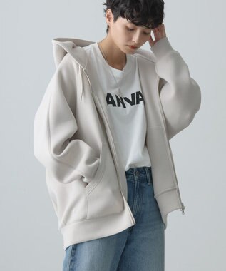 AMERICAN HOLIC ダンボールポンチＺＩＰパーカー Gray Beige