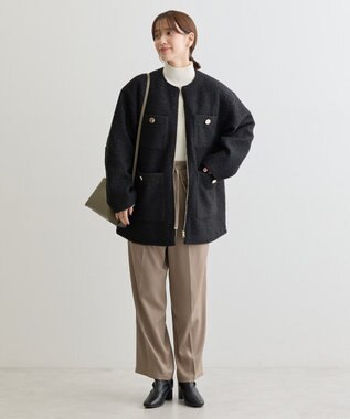 Green Parks ノーカラーＺＩＰジャコット Black