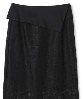 BEIGE， FLUORITE / 異素材コンビ レーススカート Black