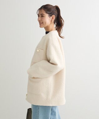 Green Parks ノーカラーＺＩＰジャコット Ivory