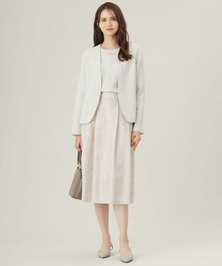 自由区 S 【セットアップ対応】トリアセダブルクロスノーカラー ジャケット ベージュ