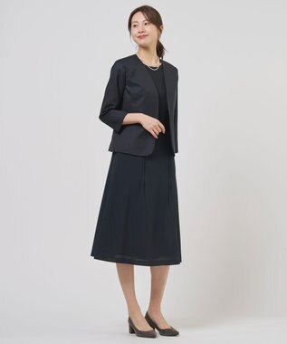 J.PRESS LADIES S スムースジャージー ノースリーブ カットソー ブラック系