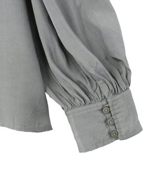 CRAFT STANDARD BOUTIQUE インド製 ボリュームスリーブブラウス Gray