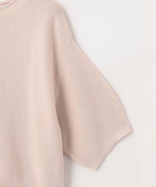 組曲 S 【WEB限定】コットンポリエステル5分袖リラクシー ニット グレージュ系