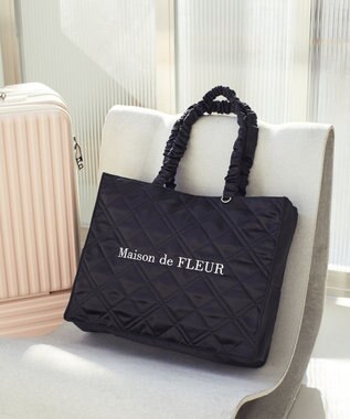 Maison de FLEUR ギャザーハンドルキルティングキャリーオンバッグ