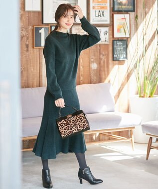 ANY SIS 【セットアップ対応】Puresleekマーメイドニット スカート ディープグリーン