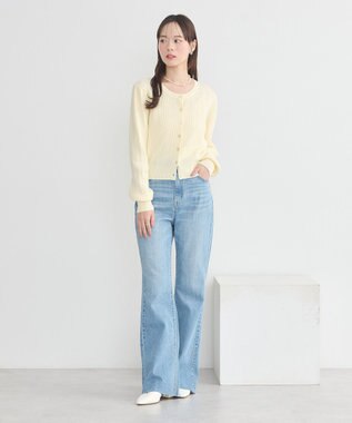 earth music&ecology ミニケーブルコンパクトカーディガン Yellow