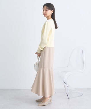 earth music&ecology ミニケーブルコンパクトカーディガン Yellow