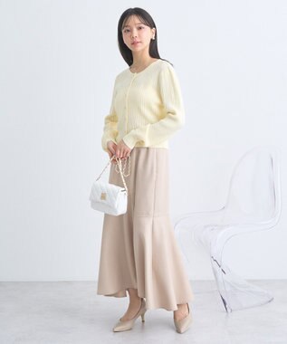 earth music&ecology ミニケーブルコンパクトカーディガン Yellow