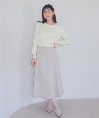 earth music&ecology ミニケーブルコンパクトカーディガン Yellow